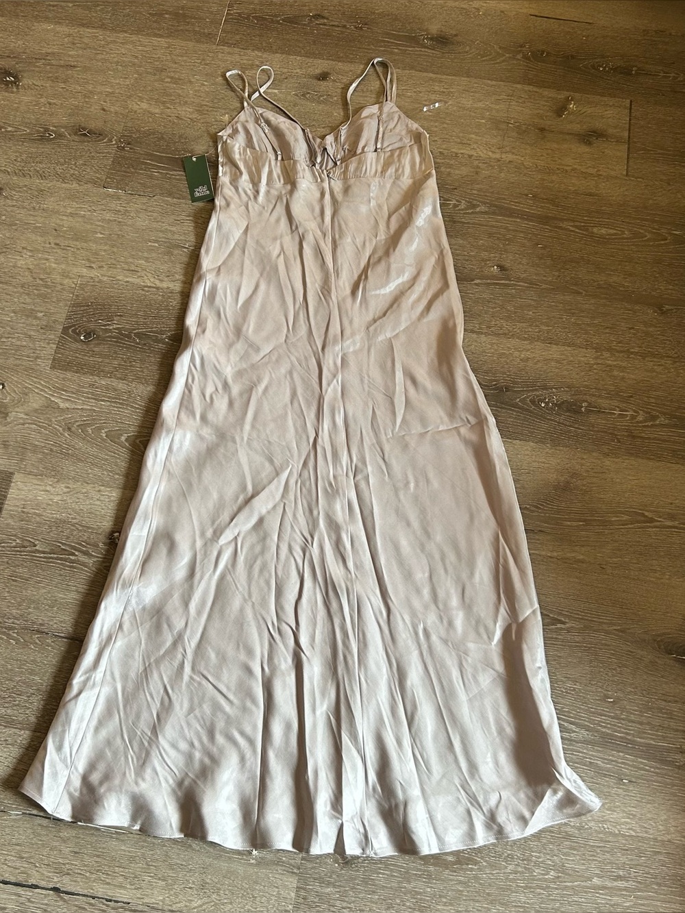 NWT XS Wild Fable Silver Gray Iridescent Party Maxi Slip Dress - Picture 6 of 7